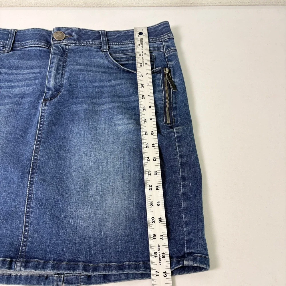 Democracy Denim Mini Skirt Women 12 Blue Ab Solution Zipper Pockets Cowgirl Y2K